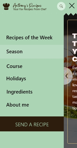 Anthony's Recipes Mobile Wireframes